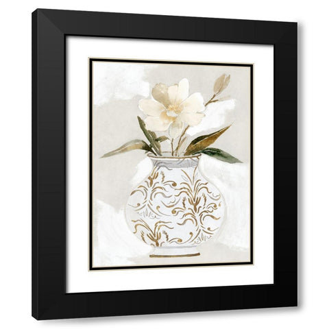 Decorative Botanical I Black Modern Wood Framed Art Print with Double Matting by Aria K