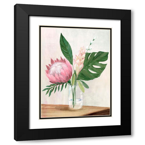 Tropical Vase I Black Modern Wood Framed Art Print with Double Matting by Aria K