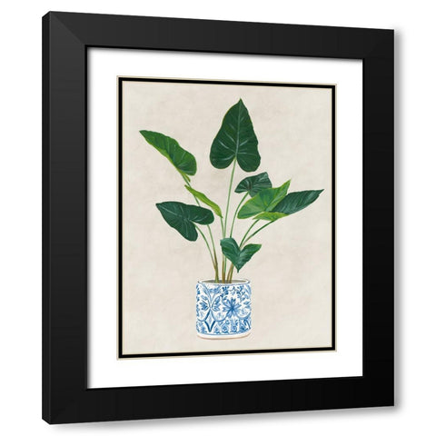 Greens in Vase I Black Modern Wood Framed Art Print with Double Matting by Aria K