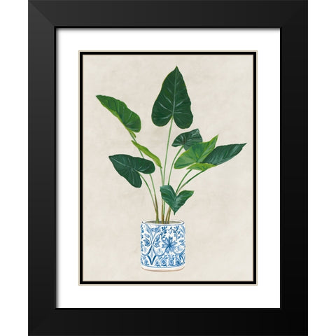 Greens in Vase I Black Modern Wood Framed Art Print with Double Matting by Aria K