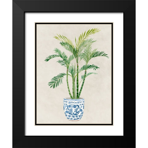Greens in Vase II Black Modern Wood Framed Art Print with Double Matting by Aria K