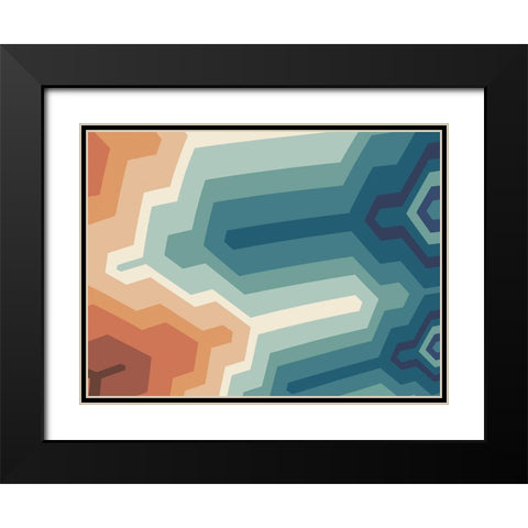 Funky Geo II  Black Modern Wood Framed Art Print with Double Matting by Peal, Emma