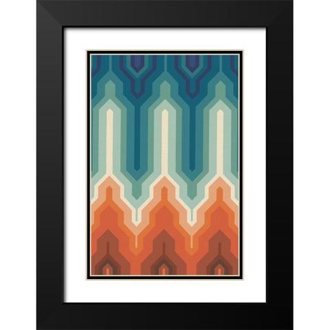 Funky Geo III Black Modern Wood Framed Art Print with Double Matting by Peal, Emma