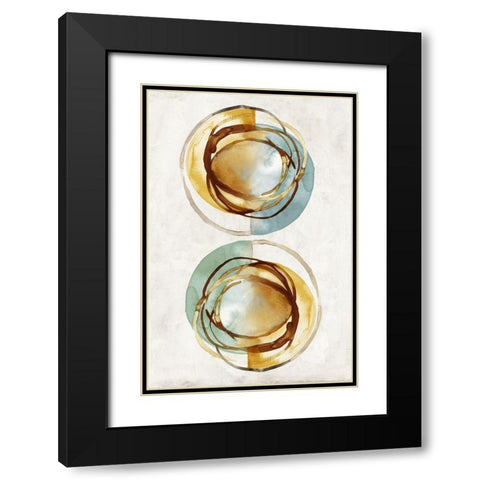 Double Circles  Black Modern Wood Framed Art Print with Double Matting by Peal, Emma