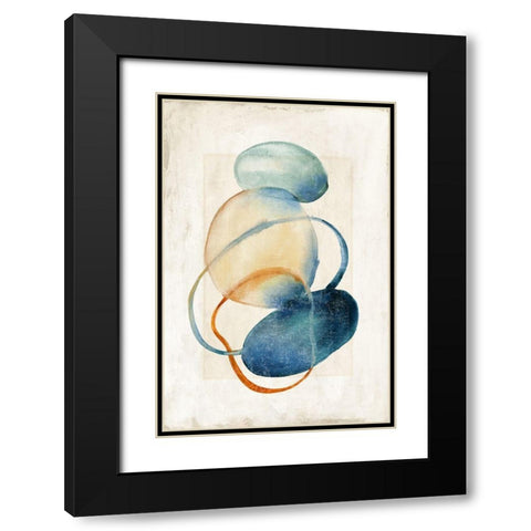 Mid Century Blue  Black Modern Wood Framed Art Print with Double Matting by Peal, Emma