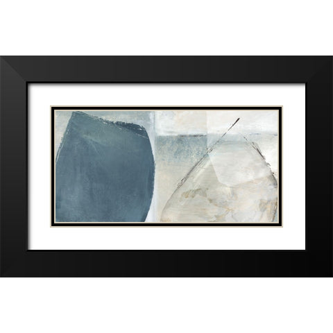 Varied Blue Black Modern Wood Framed Art Print with Double Matting by Peal, Emma