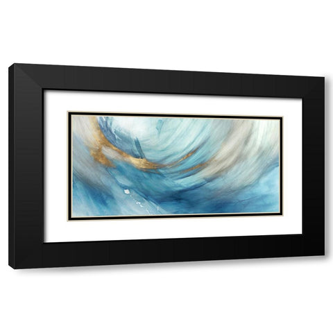 Blue Vortex Black Modern Wood Framed Art Print with Double Matting by Peal, Emma