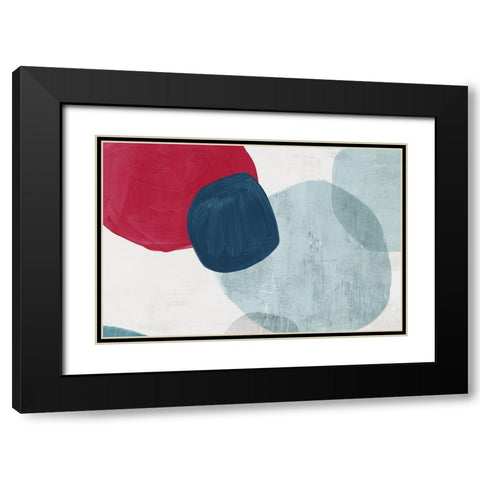 Red and Blue Pebbles I Black Modern Wood Framed Art Print with Double Matting by Peal, Emma