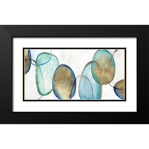 Jewel Pebbles Black Modern Wood Framed Art Print with Double Matting by Peal, Emma