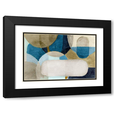 Hues of Indgio II Black Modern Wood Framed Art Print with Double Matting by Pattinian, Merri