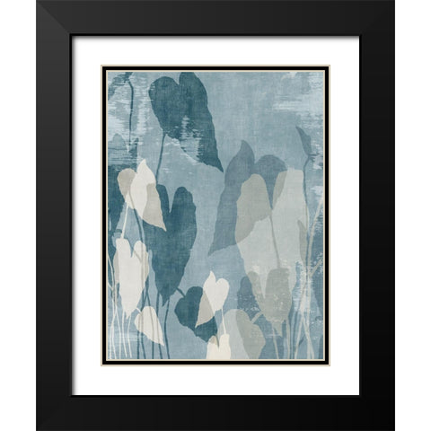 Minimalistic Leaves  Black Modern Wood Framed Art Print with Double Matting by Black, Alex