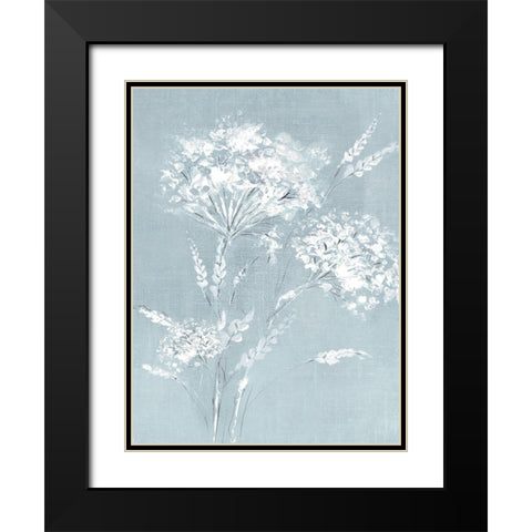 Wild Blue Flowers  Black Modern Wood Framed Art Print with Double Matting by Black, Alex