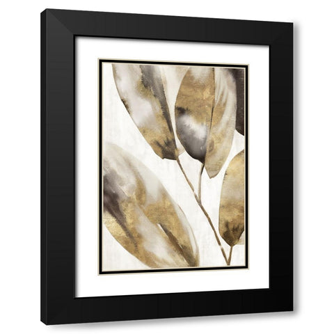 Marco Leaves I Black Modern Wood Framed Art Print with Double Matting by Black, Alex