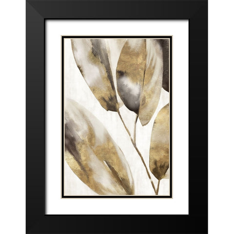 Marco Leaves I Black Modern Wood Framed Art Print with Double Matting by Black, Alex