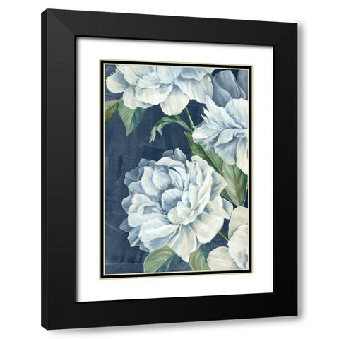 Blue Floral Composition I Black Modern Wood Framed Art Print with Double Matting by Black, Alex