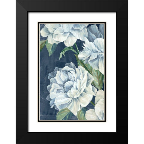 Blue Floral Composition I Black Modern Wood Framed Art Print with Double Matting by Black, Alex