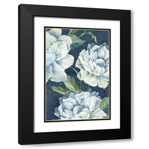 Blue Floral Composition II Black Modern Wood Framed Art Print with Double Matting by Black, Alex