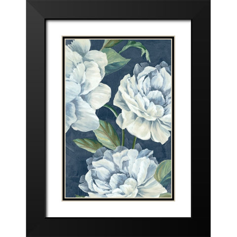 Blue Floral Composition II Black Modern Wood Framed Art Print with Double Matting by Black, Alex