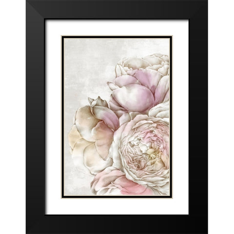 Pink Peonies Black Modern Wood Framed Art Print with Double Matting by Black, Alex