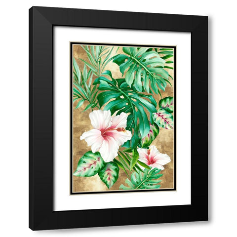 Tropical Cascade Black Modern Wood Framed Art Print with Double Matting by Black, Alex