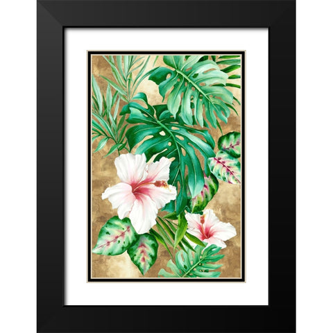 Tropical Cascade Black Modern Wood Framed Art Print with Double Matting by Black, Alex