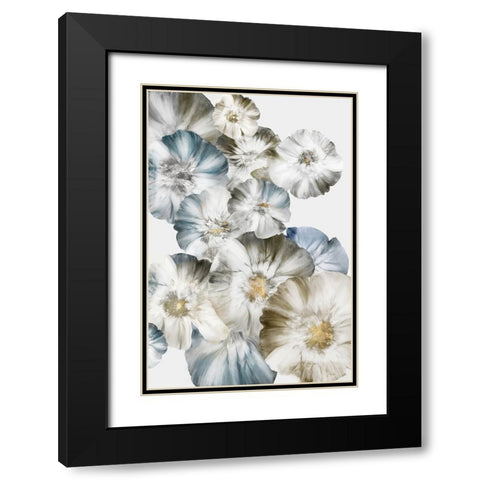 Azure Florals Black Modern Wood Framed Art Print with Double Matting by Black, Alex