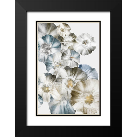 Azure Florals Black Modern Wood Framed Art Print with Double Matting by Black, Alex