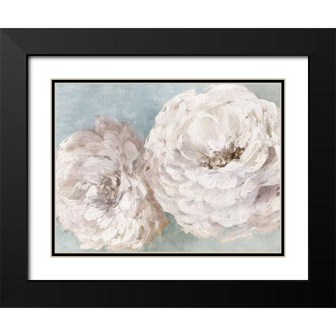 Enchanting Peonies Black Modern Wood Framed Art Print with Double Matting by Black, Alex