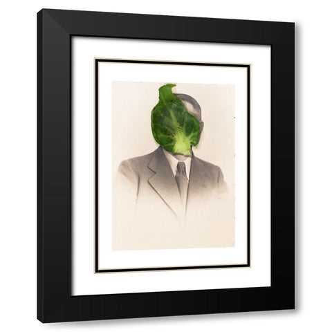 Sprout Head Black Modern Wood Framed Art Print with Double Matting by Dickey, Ben