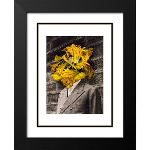 Flower Head Black Modern Wood Framed Art Print with Double Matting by Dickey, Ben
