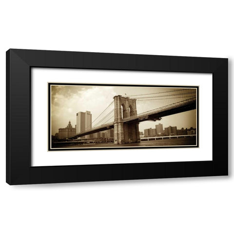Brooklyn Bridge I Black Modern Wood Framed Art Print with Double Matting by Gannos, Bill