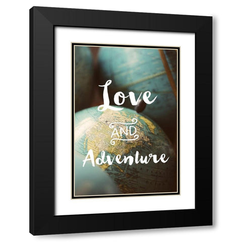 Love and Adventure Black Modern Wood Framed Art Print with Double Matting by Bock, Alicia