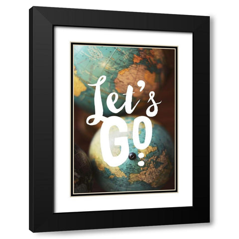 Lets Go on an Adventure Black Modern Wood Framed Art Print with Double Matting by Bock, Alicia