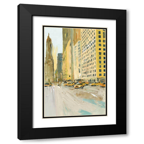 Early Manhattan Black Modern Wood Framed Art Print with Double Matting by Errico And Slyp