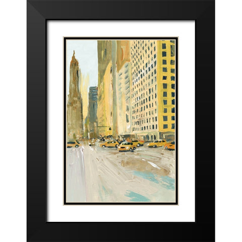 Early Manhattan Black Modern Wood Framed Art Print with Double Matting by Errico And Slyp