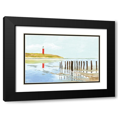 Lighthouse Coast Black Modern Wood Framed Art Print with Double Matting by Errico and Slyp