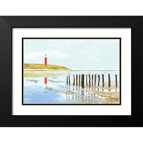 Lighthouse Coast Black Modern Wood Framed Art Print with Double Matting by Errico and Slyp
