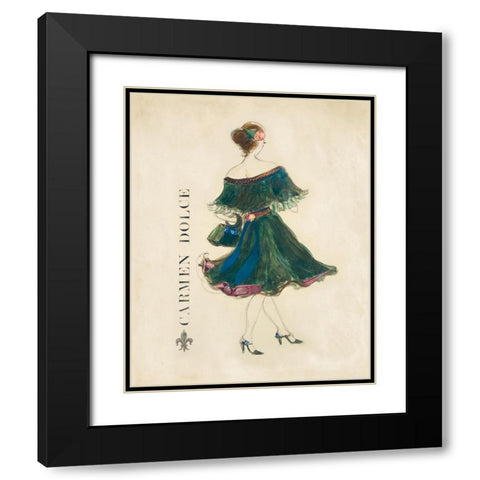 Glamour Collection I Black Modern Wood Framed Art Print with Double Matting by Dolce, Carmen