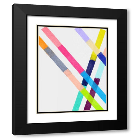 Blocking II Black Modern Wood Framed Art Print with Double Matting by Essue, Christina