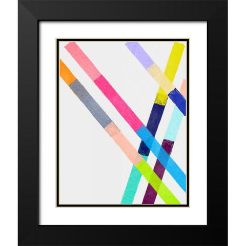 Blocking II Black Modern Wood Framed Art Print with Double Matting by Essue, Christina