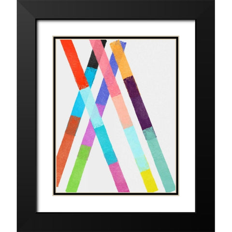 Blocking III Black Modern Wood Framed Art Print with Double Matting by Essue, Christina