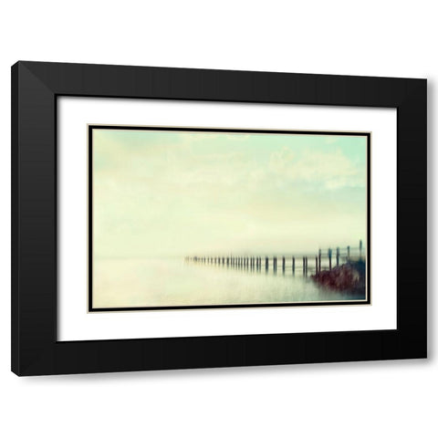 Sunset Beach Bridge  Black Modern Wood Framed Art Print with Double Matting by Connolly, Karin
