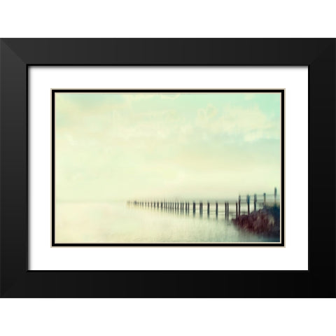 Sunset Beach Bridge  Black Modern Wood Framed Art Print with Double Matting by Connolly, Karin