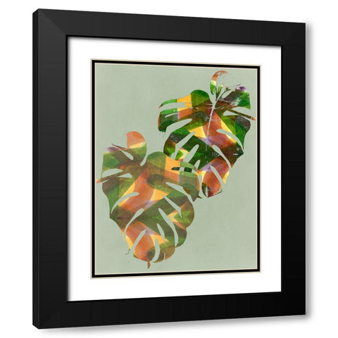 Tropical Monstera I Black Modern Wood Framed Art Print with Double Matting by Project C