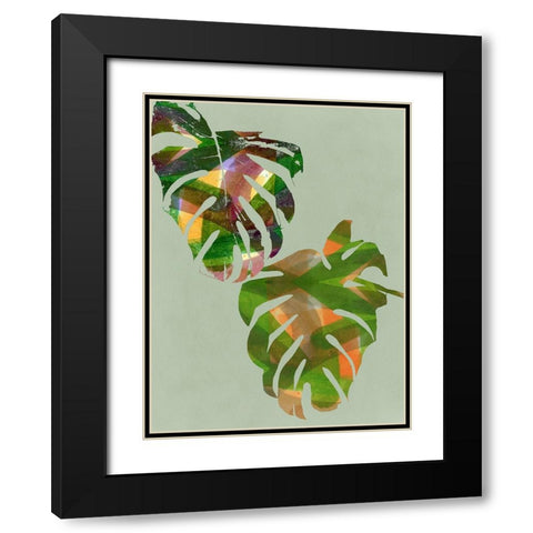 Tropical Monstera II Black Modern Wood Framed Art Print with Double Matting by Project C