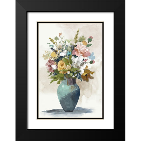 Charming Bouquet Black Modern Wood Framed Art Print with Double Matting by Jacob Q