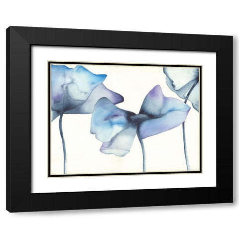 Blue Poppy I Black Modern Wood Framed Art Print with Double Matting by Hendrick, Cathy