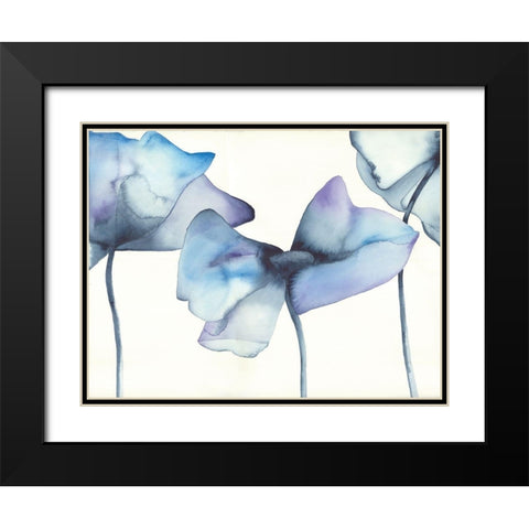 Blue Poppy I Black Modern Wood Framed Art Print with Double Matting by Hendrick, Cathy