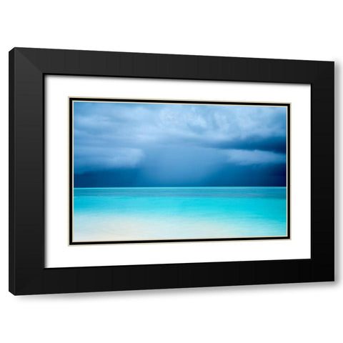 Blue Umbra Black Modern Wood Framed Art Print with Double Matting by Frates, Dennis