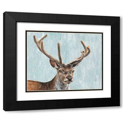 Reindeer  Black Modern Wood Framed Art Print with Double Matting by Perejogina, Dina